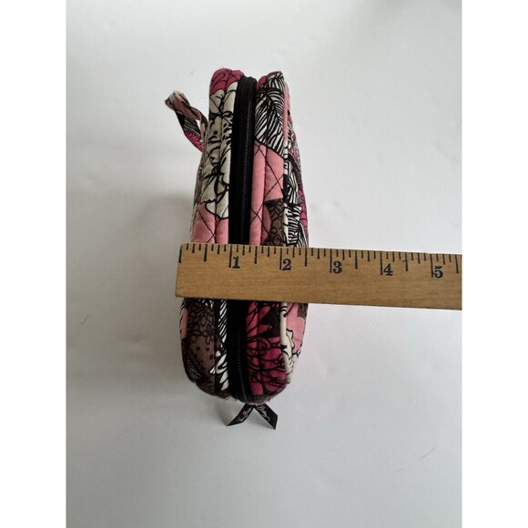 Vera Bradley Cosmetic Bag Retired Mocha Rouge Pink Brown Floral Medium - Picture 10 of 12